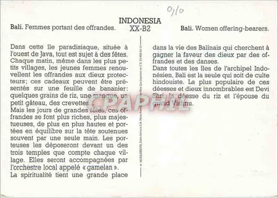 Bali. Mulheres carregando oferendas — INDONESIA XX-B2 — Edição Service A. Photo — Verso