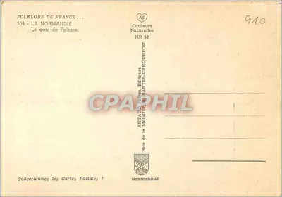 Gars de Falaise — Folklore normand — Artaud Métalhume, Nantes, HR 52 — Rewers