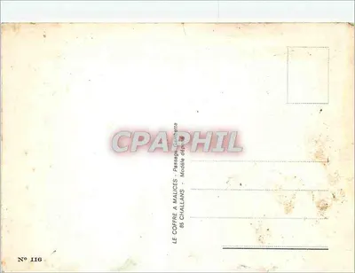 É lá que eu bronzeio... — carta postal artística — LE COFFRE À MALICES, 85 CHALLANS — Verso