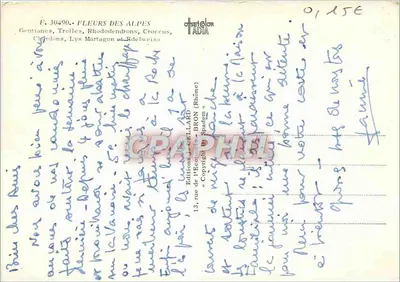 Alpe kwitnąca — Wydawnictwo Écolard, Bron (Rhône) — nr 30490 — Rewers