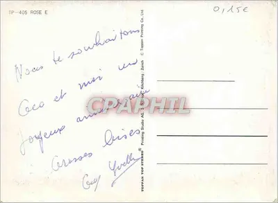 Rosas — edição Toppan Printing Co. Ltd. — TP-405 ROSE E — Verso