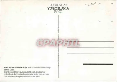 Bled — Igreja de Santa Maria na ilha — Editora Adams & Cie, IV-G1 — Verso