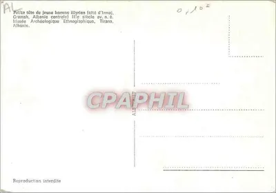 Cabeça de jovem ilírio — cidade de Irma — Museu Arqueológico e Etnográfico, Tirana, Albânia — Verso