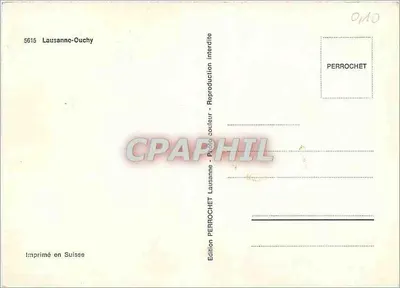 Praça do Castelo em Lausanne-Ouchy — editor PERROCHET, n° 5615 — Verso