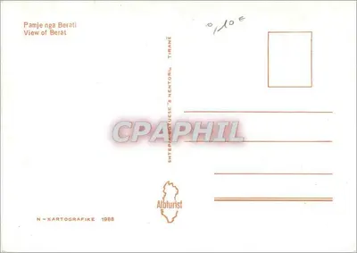 Berat — vista panorâmica — Shtëpia Kartografike, Tirane, 1988 — Verso