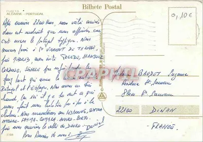 Fuseta — port z kolorowymi łodziami — wydawca CPAPHAL, nr 1150 — Rewers