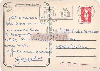 Saint-Florent — vista do porto e das montanhas — Sociedade de Agências e de Difusão — Verso