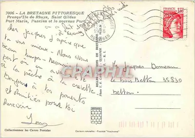 Puerto María — Isla de Rhuys, Bretaña — Ediciones de Bretaña — Reverso