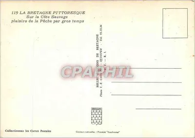 Pesca in mare — sulla costa selvaggia — Belle Vues de Bretagne, n°119 — Verso