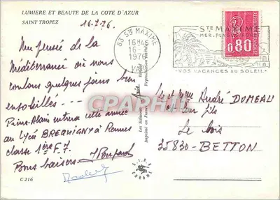Saint-Tropez — Pamiątka z Saint-Tropez — Wydawnictwo Chrome — Rewers