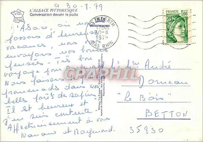 A Alsácia pitoresca — Conversação diante do poço — Edições 'Les Cinq' e n° 35830 — Verso
