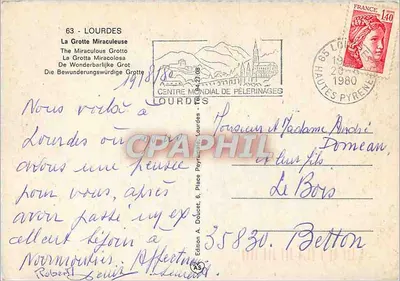 Gruta Milagrosa em Lourdes — Editora Edlux, n°63 — Verso