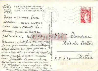 El Paso del Gois — Isla de Noirmoutier — Edición del Vieux-Chouan — Reverso