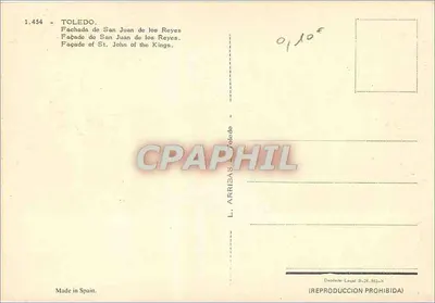 Toledo — Façada San Juan de los Reyes — L. Arrieas, nr 1.454 — Rewers