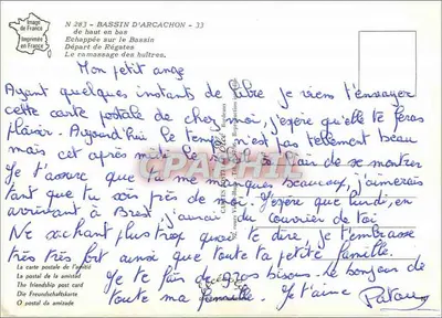 Bassiny Arcachon — widok panoramiczny, regaty i zbieranie ostryg — Échappée sur le Bassin — Rewers