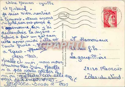 Gimont — vista panorâmica e monumentos — Sociedade das Cartas Postais Paphil — Verso