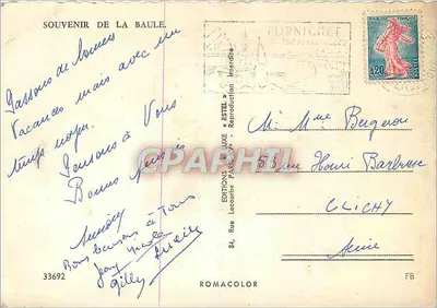 La Baule — Pamiątka z La Baule — Wydawnictwo Fornichet — Rewers