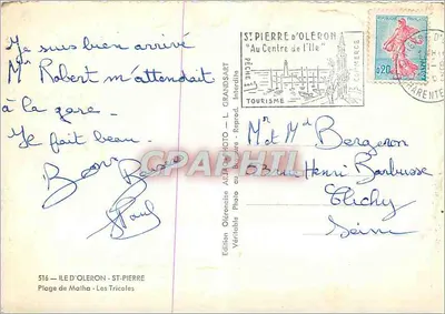 Praia de Matha — Les Tricoles — Edição Oleronaise — Verso