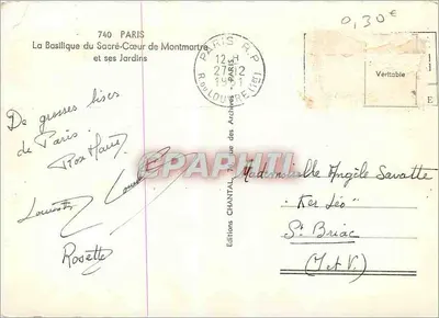 Die Basilika des Heiligen Herzens von Montmartre — Paris — Éditions Chantal — Rückseite