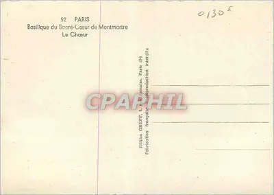 Basiliek van het Heilig Hart van Montmartre — Het Koor — Uitgave Greff, Parijs — Achterkant