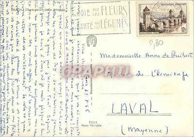 Paris — Avenida dos Campos Elísios — Gany — Verso