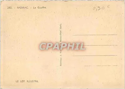 Padirac - Het Gouffre — Uitgaven J. Verne te Saint-Céré (Lot) — Achterkant