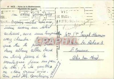 Nice — Palácio da Mediterraña — Promenade des Anglais — Verso