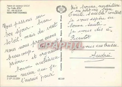 La Voile d'Or — Zakład wakacyjny S.N.C.F. — Wydawca Combier — Rewers