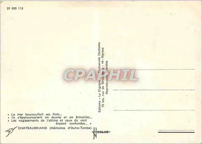 A Cegonha — Vista de falésias e ondas — Edições A Cegonha — Verso