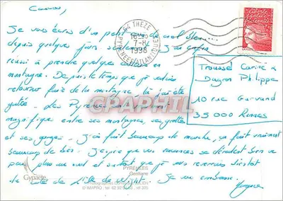 Pyrénées — krajobraz górski z jeziorem i niebieską kwiatem — Gypaète, n°325 — Rewers
