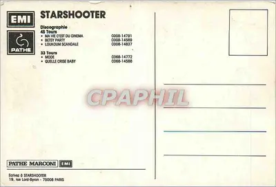 Starshooter — grupo francês — editor Pathe Marconi / EMI — Verso