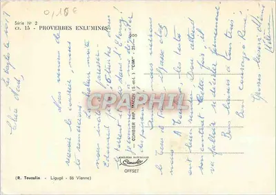 Proverbio alemán — Sardinas y truchas — editor Combier, serie 2 — Reverso