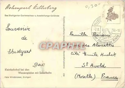 Höhenpark Killesberg — Pamiątka z Stuttgarta — Ausstellungsverlag — Rewers