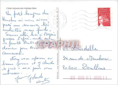 Les Houcches — pequeno vilarejo nevado — Edição: Les Campanules — Verso