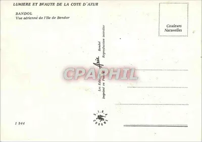 Wyspa Bandol — Widok z powietrza — Les Editions Chromé, n° 1344 — Rewers