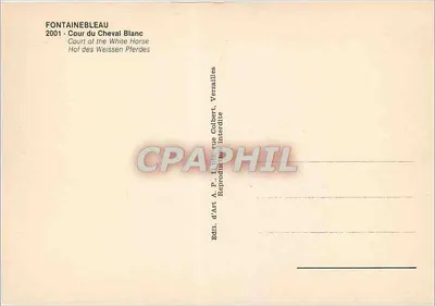 Fontainebleau Castle — Cour du Cheval Blanc — Edition A.P. 2001 — Back