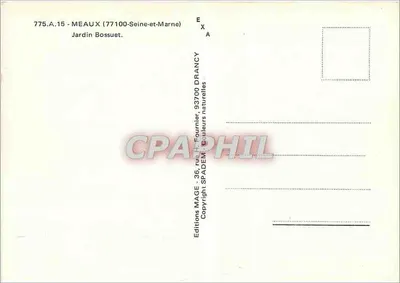 Jardin Bossuet — Meaux (77) — Éditions MAGE — Verso
