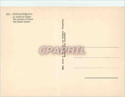 Dianens Garten — Versailles — Edit. d'Art A.P. Hilds, rue Colbert — Rückseite