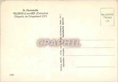 Villerville-sur-Mer — Kaplica Criquebœuf (XI wiek) — Wydawnictwo Greff — Rewers