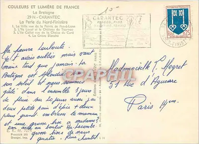 La Bretagne - Carantec — Éditions Jean-Jaurès, n° 7274 — Rewers