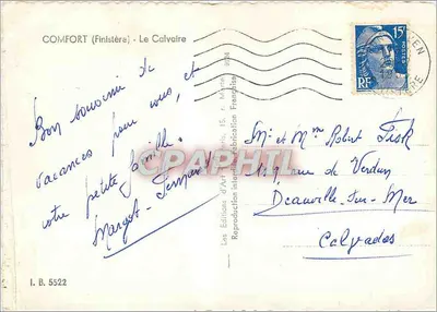 Kaplica Comfort (Finistère) — reprodukcja — Les Éditions d'Art — Rewers