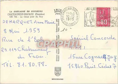 Châteauneuf-du-Faou — Der alte Königspont — Editions d'Art Jos — Rückseite
