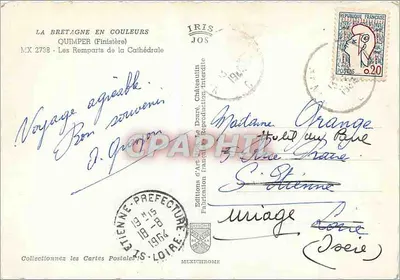 Quimper — Los Muros de la Catedral — Ediciones de Arte José Châteauvin — Reverso