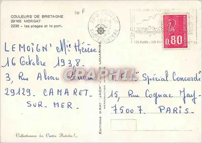 Presqu'île de Crozon — Morgat — Edições de Arte 'Jack' — Verso