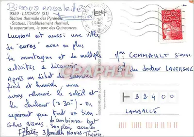 Luchon — stacja wodna Pyrenées — Éditions d'Art Larrey — Rewers