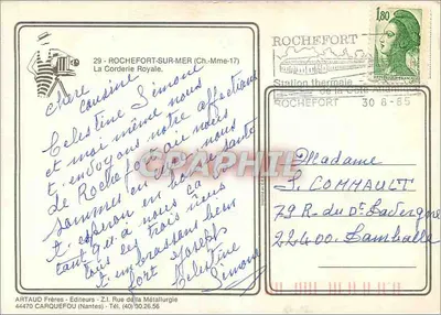 Castello di Rochefort-sur-Mer — vista da un portale — editore ARTAUD Frères — Verso