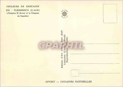 P loumanac'h (Côtes-du-Nord) — Das Oratorium Saint-Guirec und der Hut Napoleons — Édition d'Art Jean Stoll — Rückseite