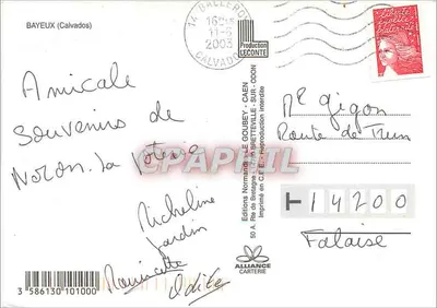 Bayeux — capitala do Bessin — Éditions de Bayeux — Verso