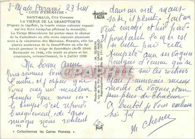 N.D. da Grand'Porte — Protetora de Saint-Malo — Enige — Verso