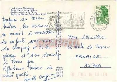 Festa das flores de ajonho de Pont-Aven — A Bretanha pitoresca — Éditions de la Bretagne — Verso